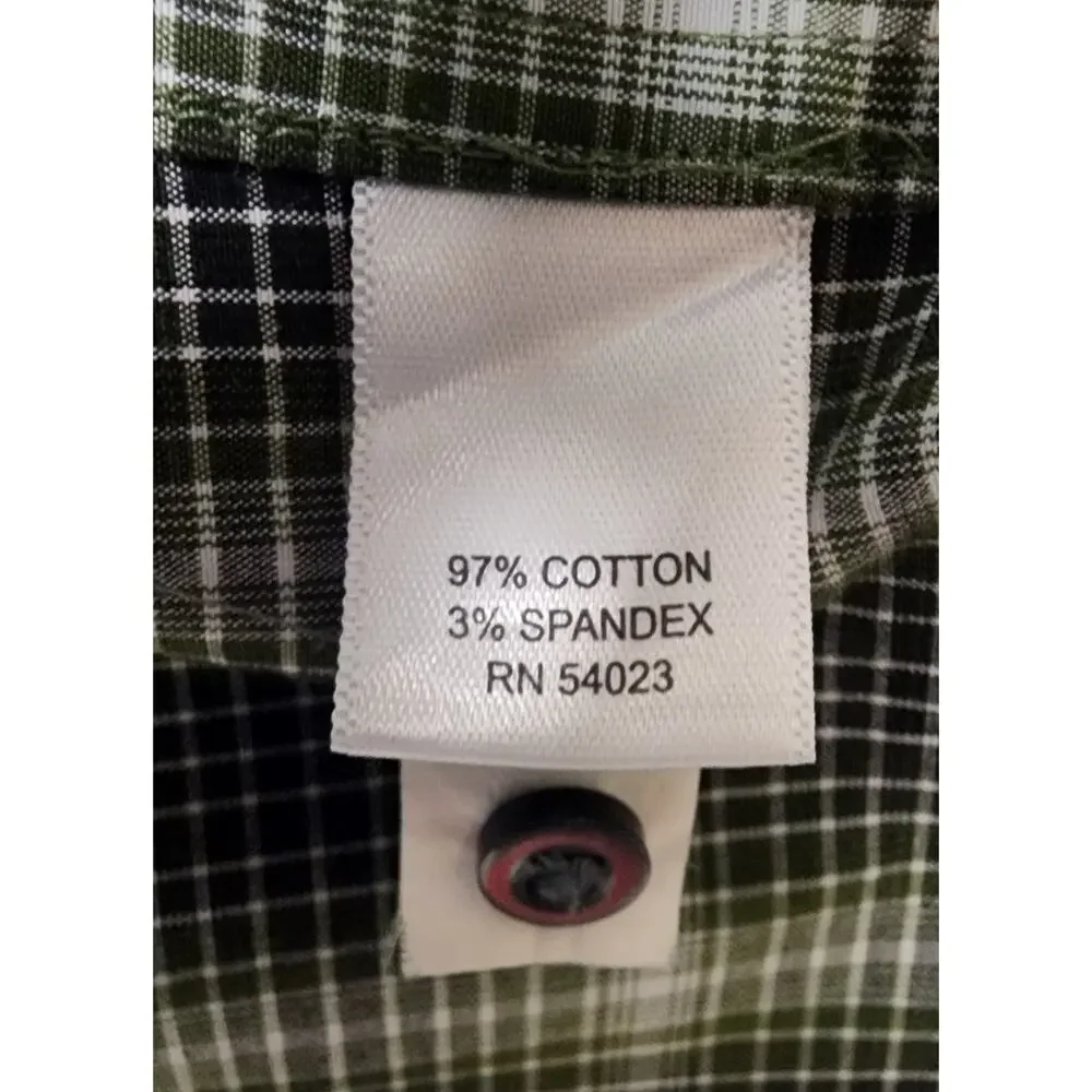 Banana Republic Button Down Slim Fit Mens Multi Green Plaid Shirt Sz M 15-15.5